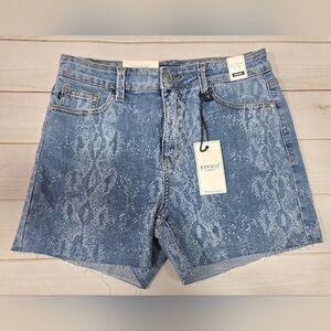 JUDY BLUE Midrise Denim Snake Print Shorts Size Medium - New With Tags